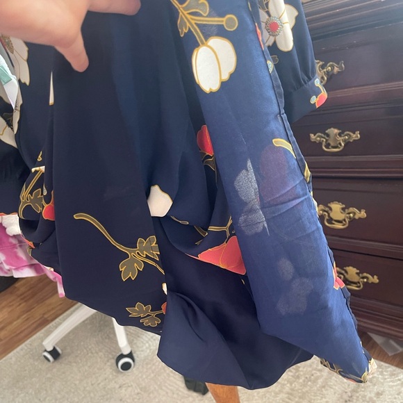 NWOT LC Lauren Conrad 4 Navy Dress Floral Print - Picture 5 of 8